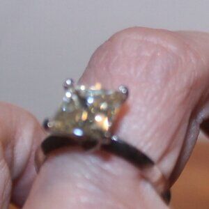 $649 925 Sterling 2 Carat Genuine Moissanite Princess Diamond Engagement Ring